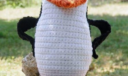 Мини амигуруми пингвин Шкипер схема вязания и описание