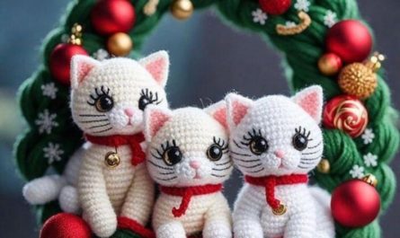 Рождественские котята крючком схема вязания с описанием