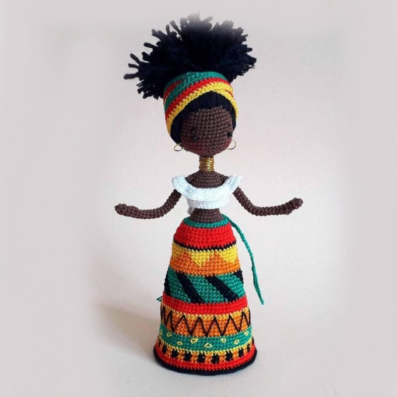 Кукла африканка крючком бесплатный мастер класс