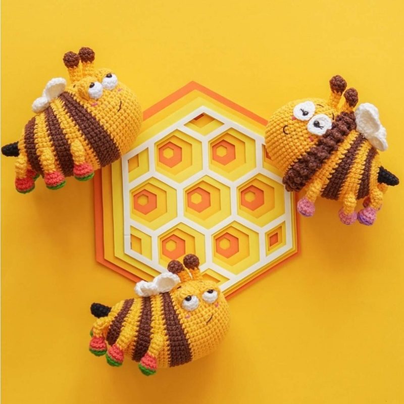 Пчелка амигуруми крючком бесплатная схема вязания