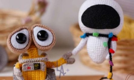 Вязание амигуруми маленькие игрушки Валл-и и Ева описание