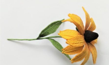 Вязание крючком цветы Рудбекии пошаговая схема и описание