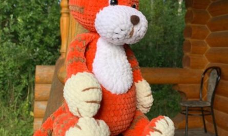 Плюшевый тигр крючком